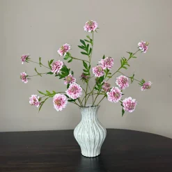 Zijden Bloemen Boeket ‘Scabiosa’ | Inclusief Vaas | Chique-Living