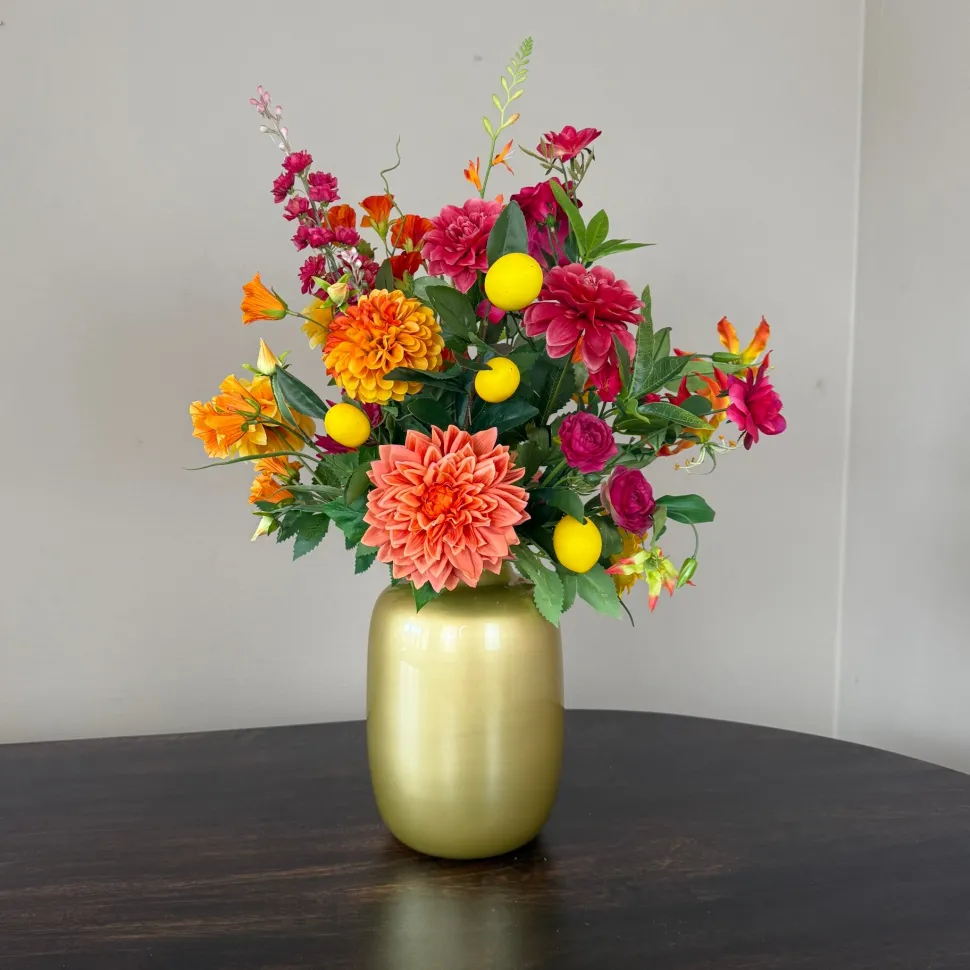Zijden Bloemen Boeket ‘Sunny’ | Met of zonder vaas | Chique-Living