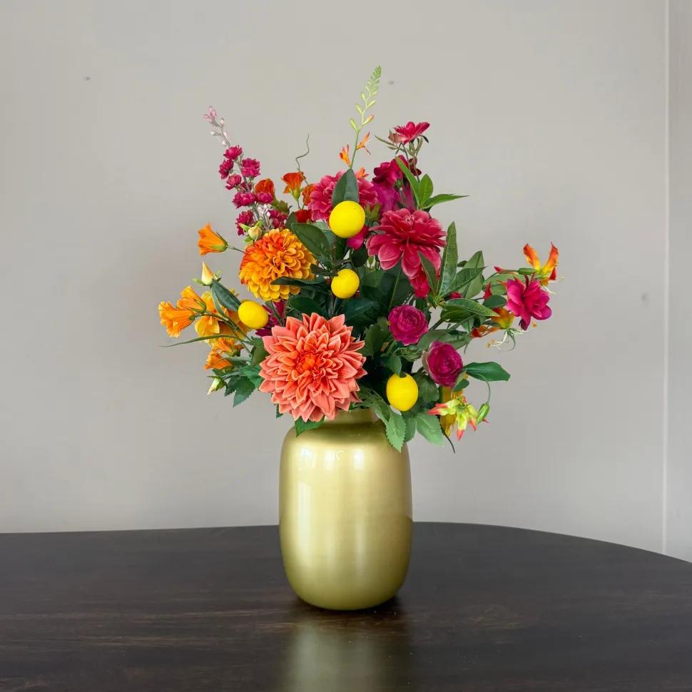 Zijden Bloemen Boeket ‘Sunny’ | Met of zonder vaas | Chique-Living