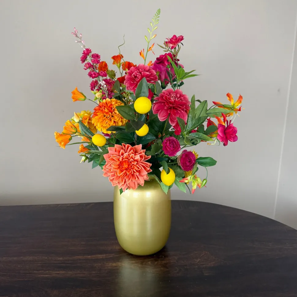 Zijden Bloemen Boeket ‘Sunny’ | Met of zonder vaas | Chique-Living