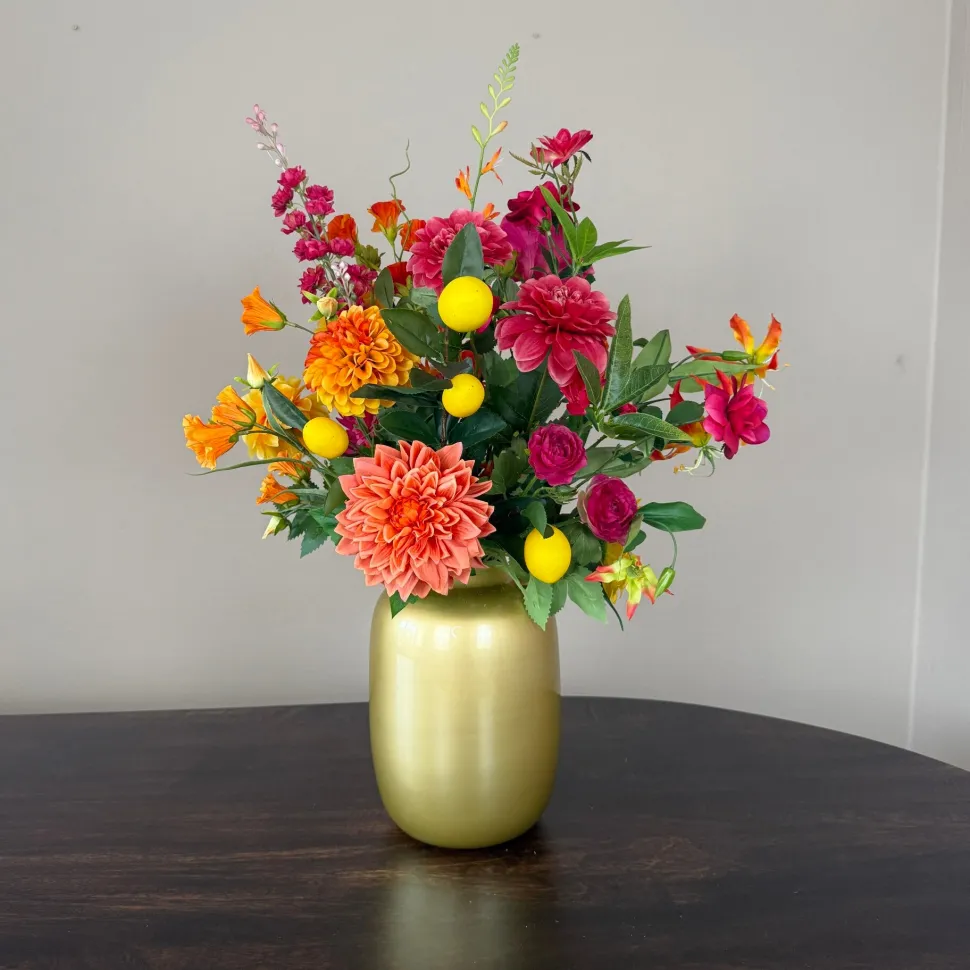 Zijden Bloemen Boeket ‘Sunny’ | Met of zonder vaas | Chique-Living