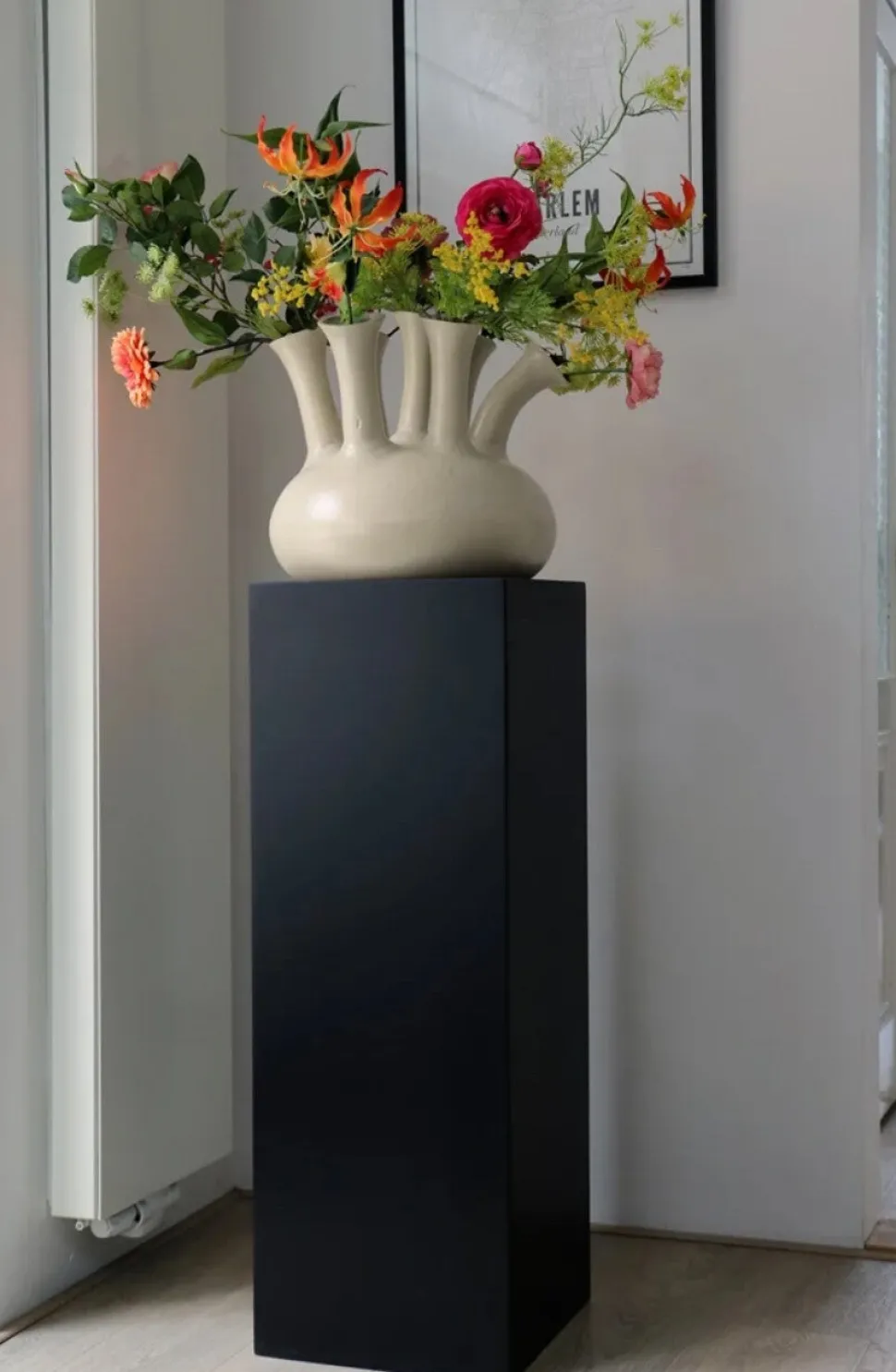 Zuil / Bloempot Matte Zwart | Vase The World | L35 x B35 x H100cm | Chique-Living