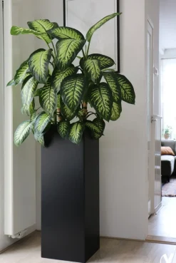 Zuil / Bloempot Matte Zwart | Vase The World | L35 x B35 x H100cm | Chique-Living