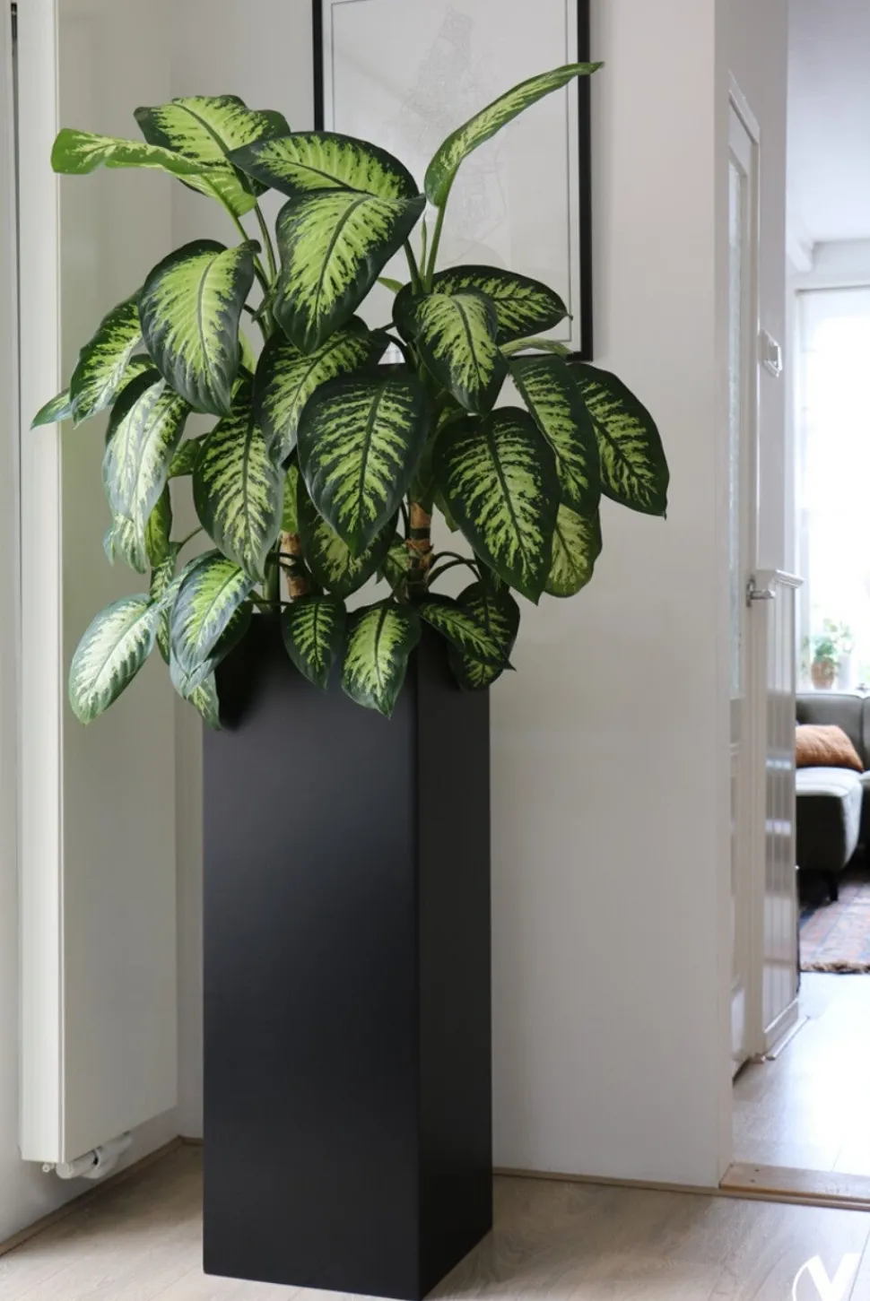 Zuil / Bloempot Matte Zwart | Vase The World | L35 x B35 x H100cm | Chique-Living