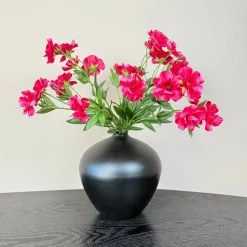 Zwarte Bol Vaas | Metaal 26x25cm | Met Opmaakservice | Chique Living