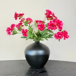 Zwarte Bol Vaas | Metaal 26x25cm | Met Opmaakservice | Chique Living