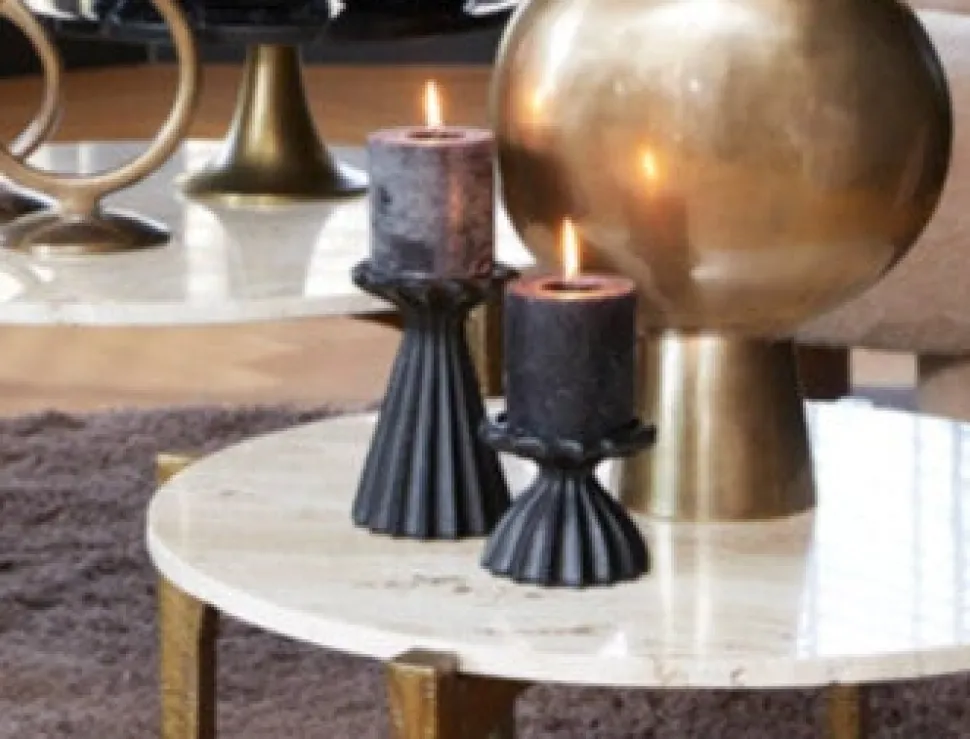 Zwarte Kandelaar ‘Sidari’ | Light & Living | Verkrijgbaar in 2 maten | Chique-Living